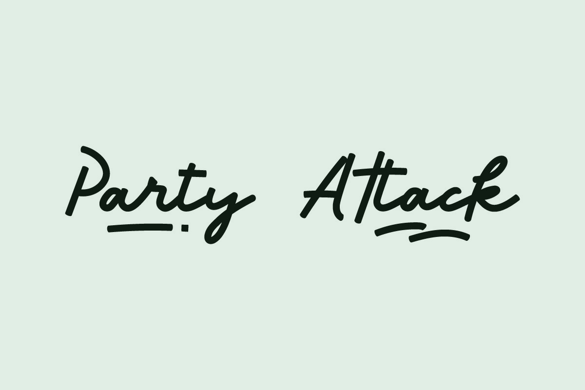 Party Attack Handwritten Font Party Attack Handwritten Font
