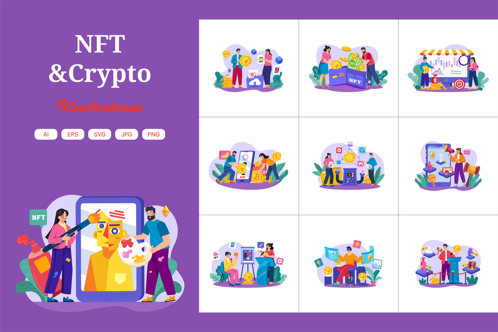 M525_NFT &amp; Crypto Illustration Pack