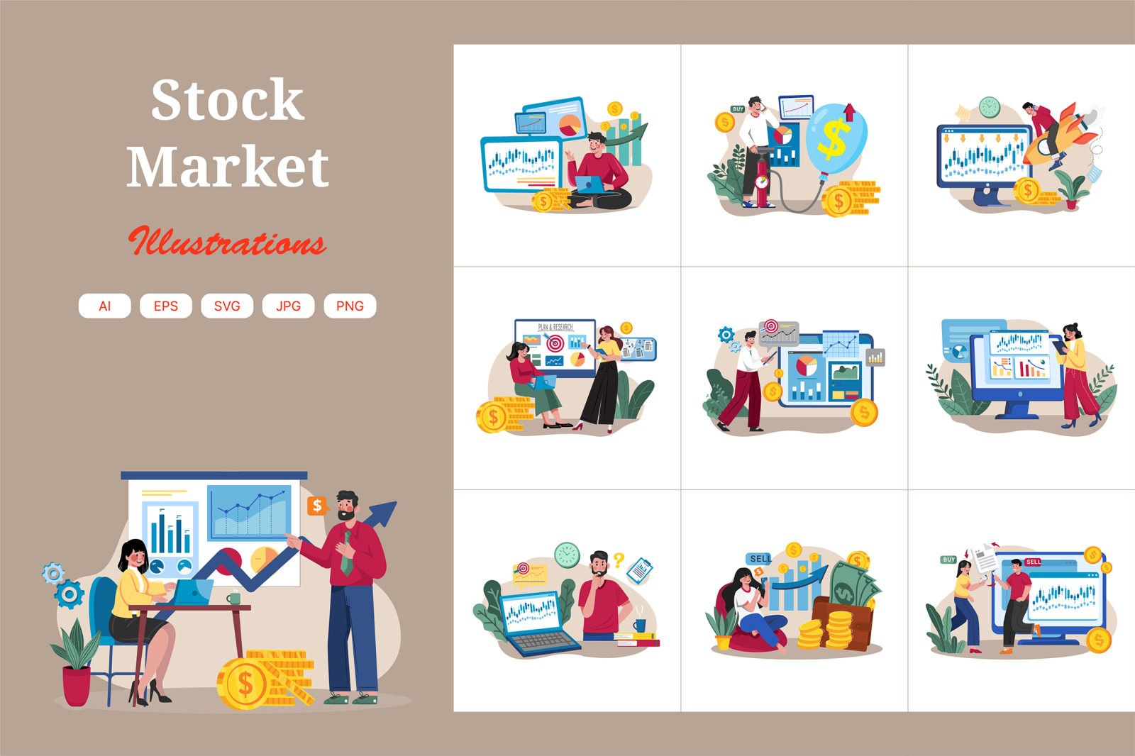 M533_Stock Market Illustration Pack M533_Stock Market Illustration Pack