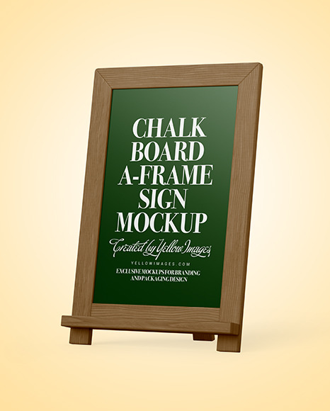 A-Frame Sign Chalk Board Mockup - Halfside View