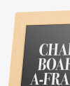 A-Frame Sign Chalk Board Mockup - Halfside View