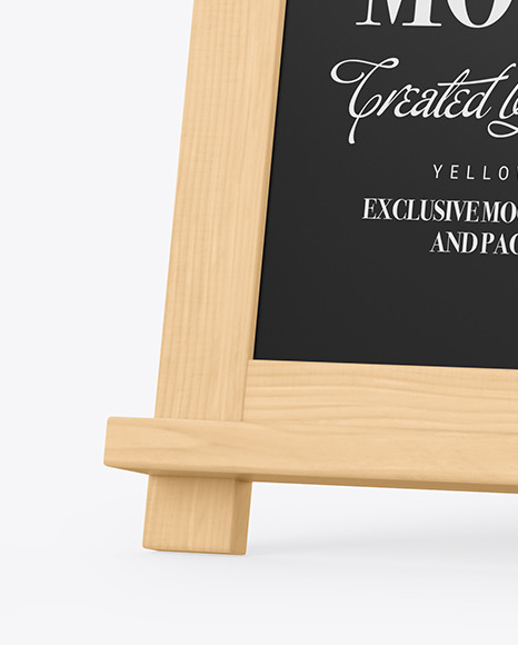 A-Frame Sign Chalk Board Mockup - Halfside View