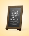 A-Frame Sign Chalk Board Mockup - Halfside View