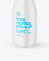 Matte Plastic Milk Bottle Mockup