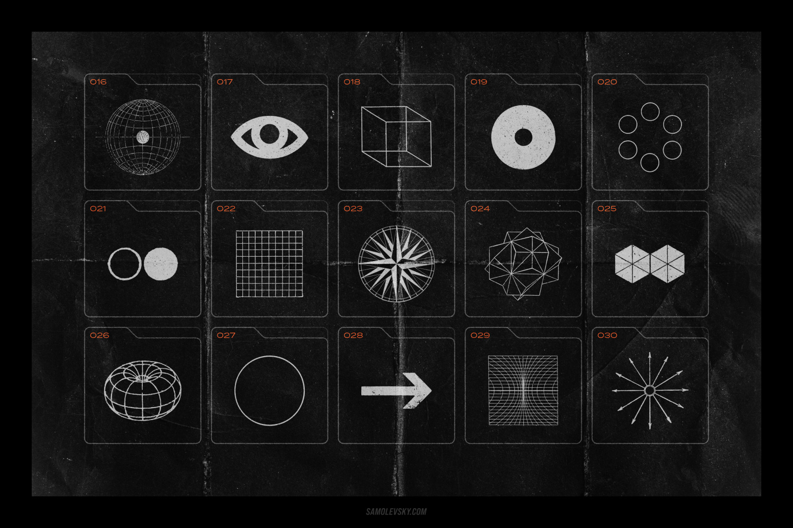 150 Geometric shapes with distressed edges 150 Geometric shapes with distressed edges