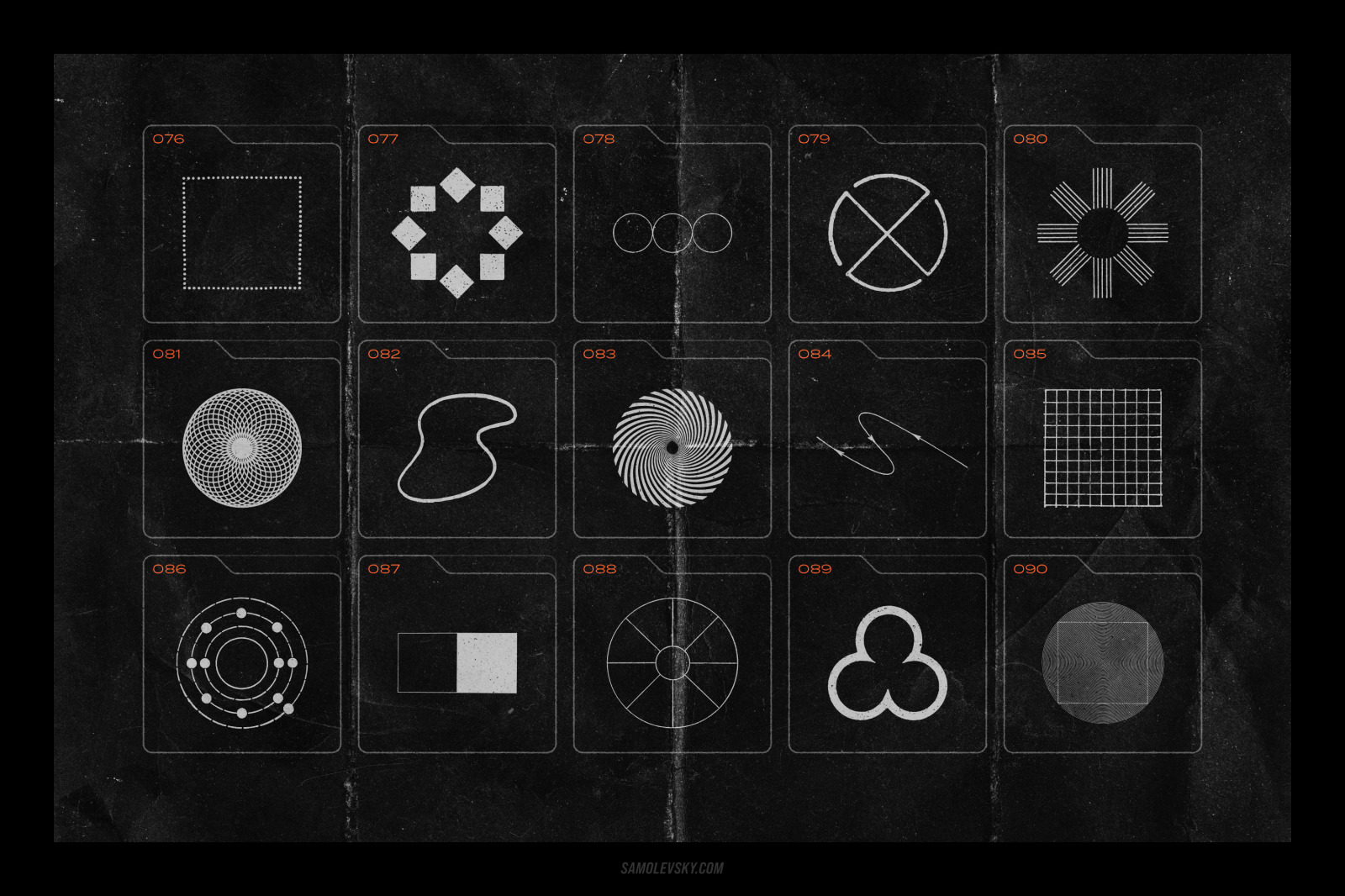 150 Geometric shapes with distressed edges 150 Geometric shapes with distressed edges