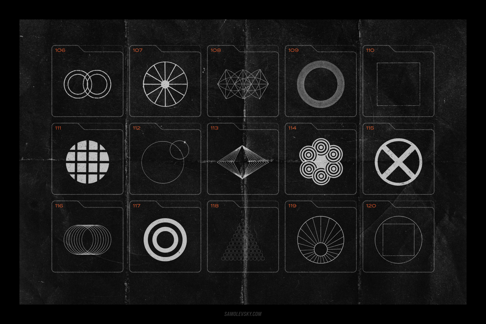 150 Geometric shapes with distressed edges 150 Geometric shapes with distressed edges