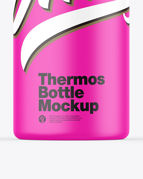 Matte Thermos Bottle Mockup