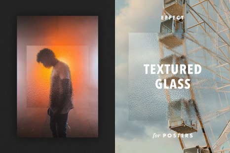 Textured Glass Effect for Posters - Glass windows