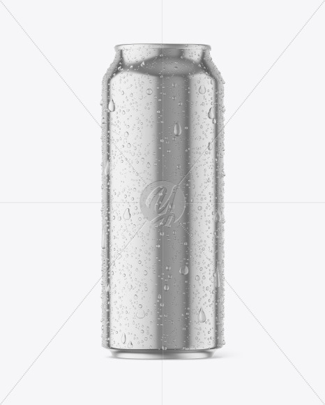 500ml Metallic Drink Can w/ Condensation Mockup