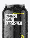 330ml Glossy Drink Can w/ Condensation Mockup