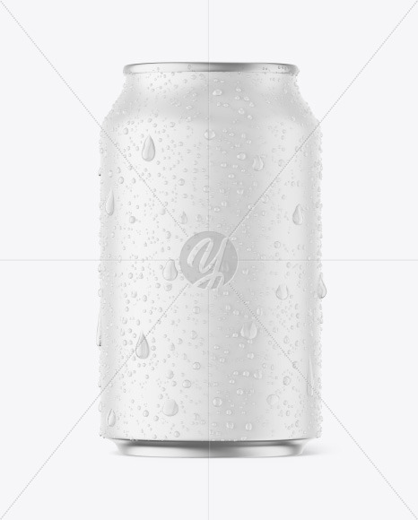 330ml Matte Drink Can w/ Condensation Mockup