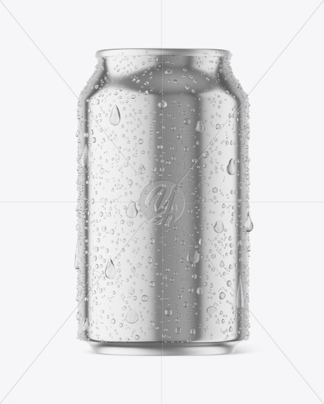 330ml Metallic Drink Can w/ Condensation Mockup