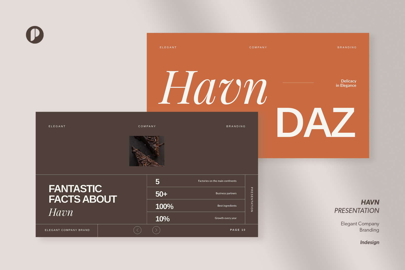 Havn – Choco Delight Elegant Company Branding InDesign Presentation