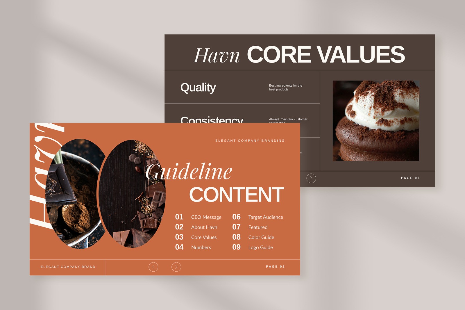 Havn – Choco Delight Elegant Company Branding InDesign Presentation