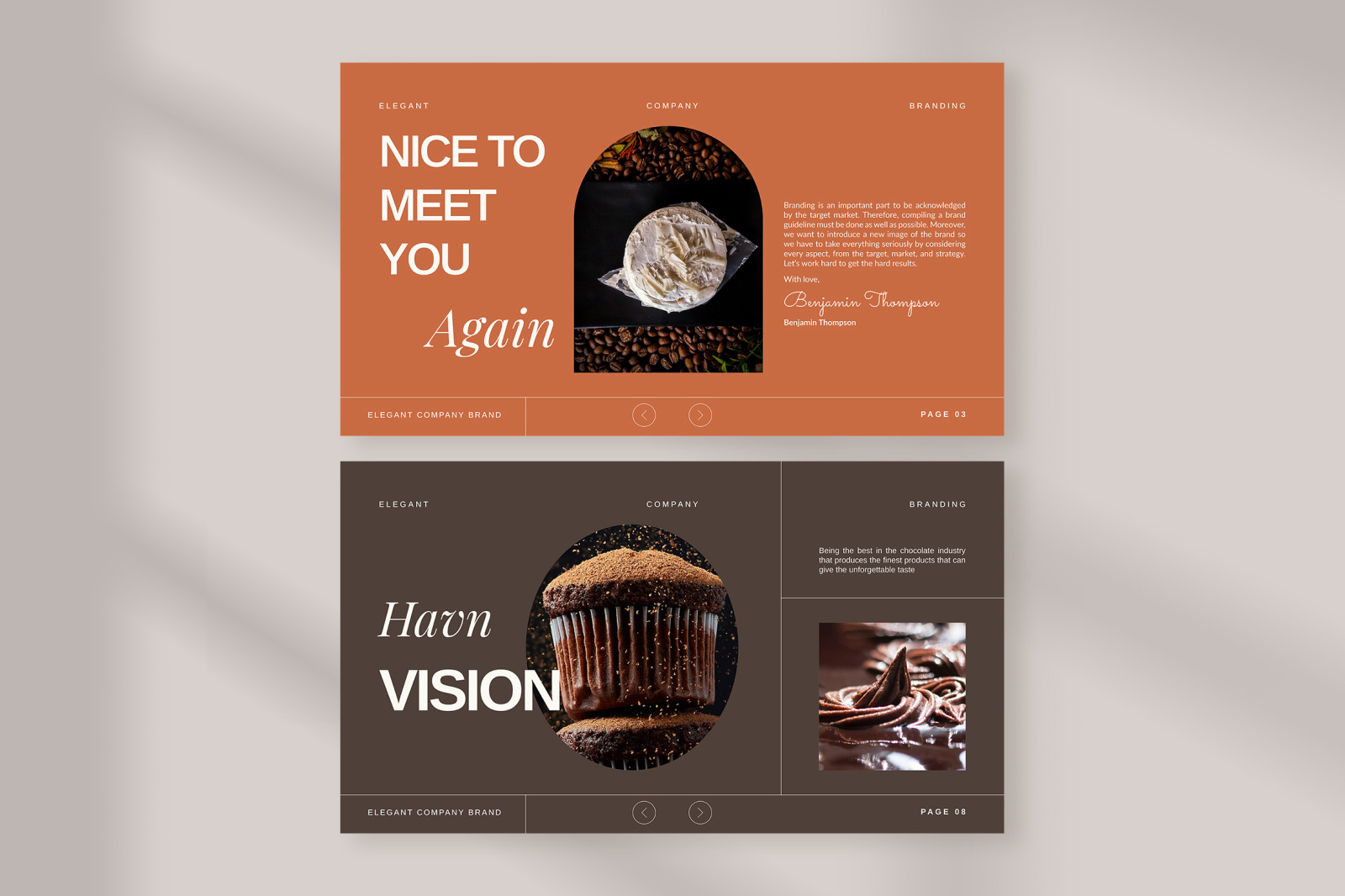 Havn – Choco Delight Elegant Company Branding InDesign Presentation