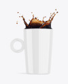 Glossy Mug w/ Coffee Splash Mockup