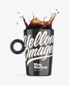 Glossy Mug w/ Coffee Splash Mockup