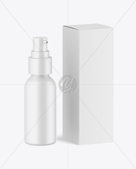 Ceramic Pump Bottle w\ Box Mockup