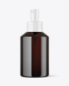 120ml Dark Amber Glass Cosmetic Bottle w\ Pump Mockup