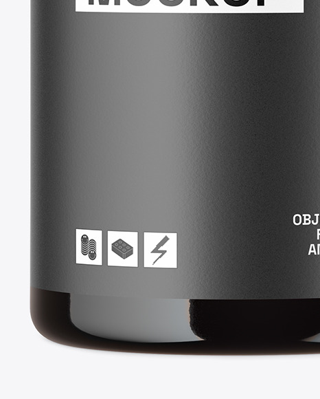 120ml Dark Amber Glass Cosmetic Bottle w\ Pump Mockup 120ml Dark Amber Glass Cosmetic Bottle w\ Pump Mockup