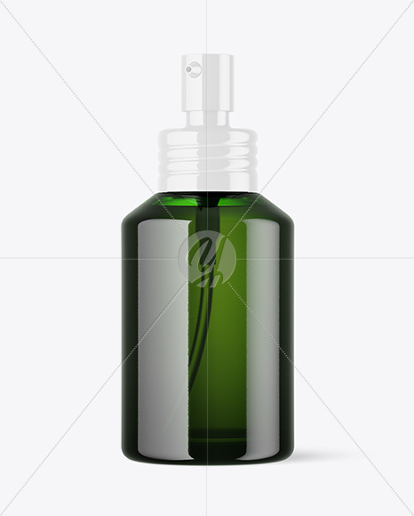 120ml Green Glass Cosmetic Bottle w\ Pump Mockup