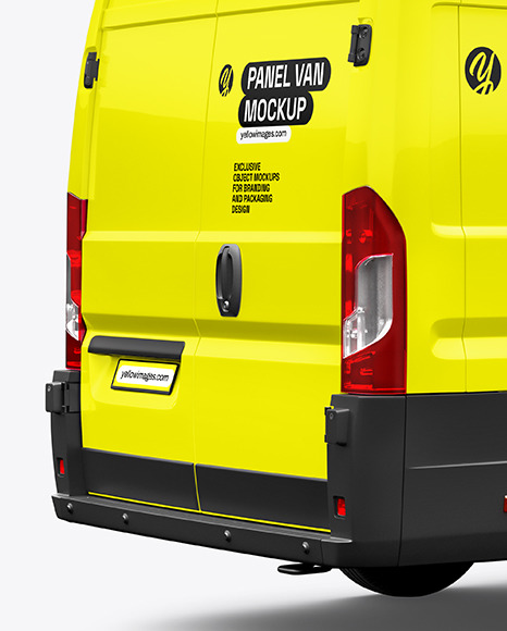 Panel Van Mockup - Back Half Side View