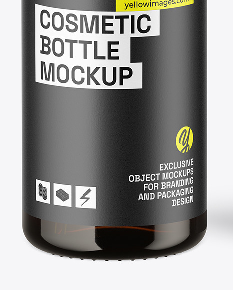 Amber Glass Pump Bottle w/ Box Mockup