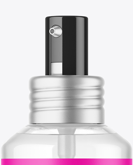 120ml Clear Glass Cosmetic Bottle w/ Pump Mockup