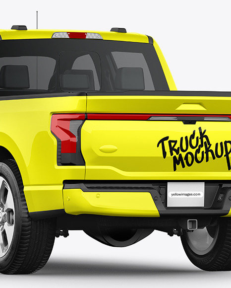 Pickup Truck Mockup - Back Half Side View