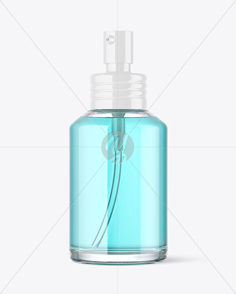 120ml Clear Glass Cosmetic Bottle w/ Pump Mockup