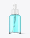 120ml Clear Glass Cosmetic Bottle w/ Pump Mockup