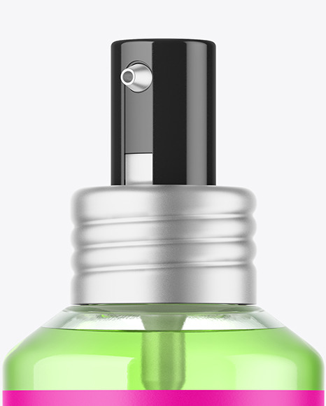 120ml Clear Glass Cosmetic Bottle w/ Pump Mockup