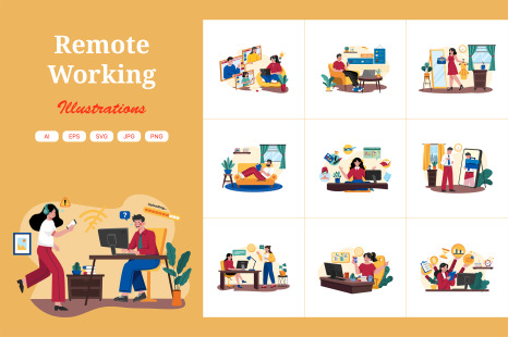 M527_Remote Working Illustration Pack - Diseases