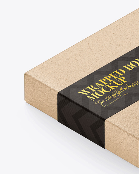 Kraft Wrapped Box Mockup