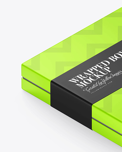 Metallic Wrapped Box Mockup