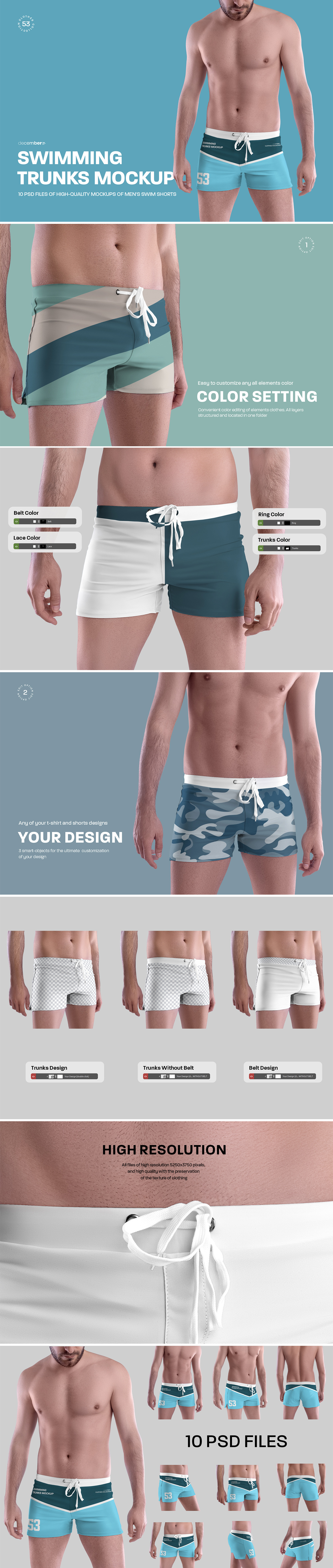 10 Swimming Trunks Mockups