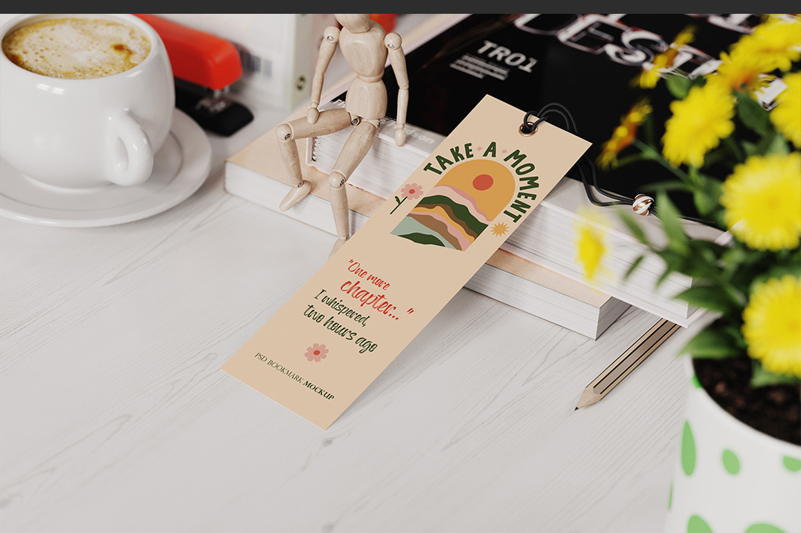 Paper Bookmark Mockup