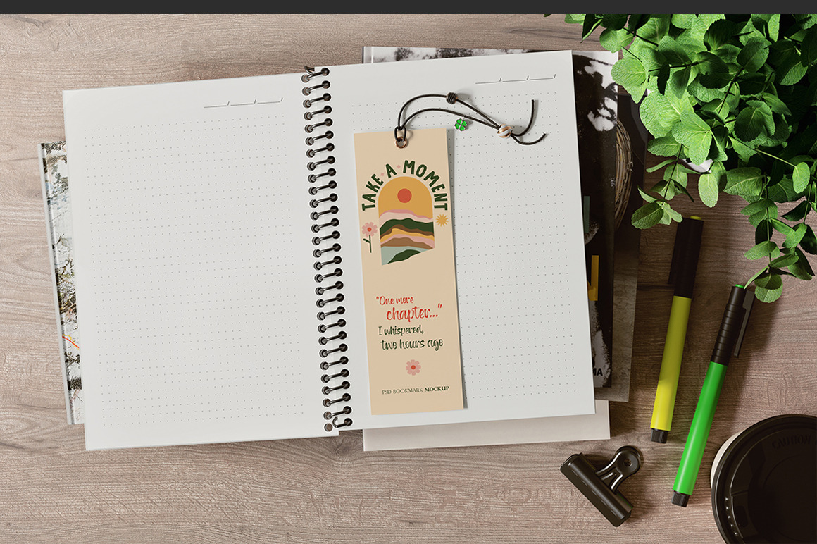 Paper Bookmark Mockup