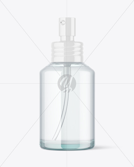 120ml Blue Glass Cosmetic Bottle w/ Pump Mockup 120ml Blue Glass Cosmetic Bottle w/ Pump Mockup