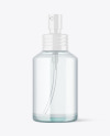 120ml Blue Glass Cosmetic Bottle w/ Pump Mockup 120ml Blue Glass Cosmetic Bottle w/ Pump Mockup