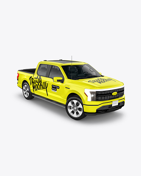 Pickup Truck Mockup - Half Side View