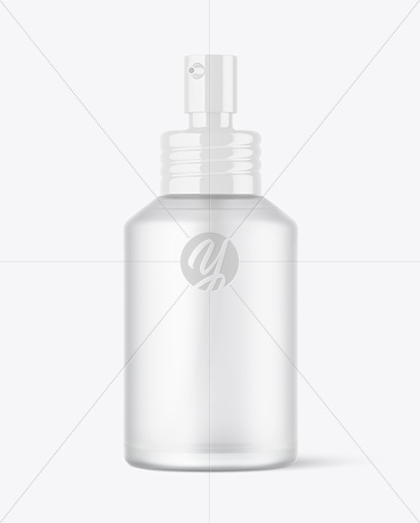 120ml Frosted Glass Cosmetic Bottle w/ Pump Mockup