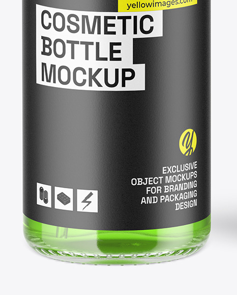 Clear Glass Pump Bottle w\ Box Mockup