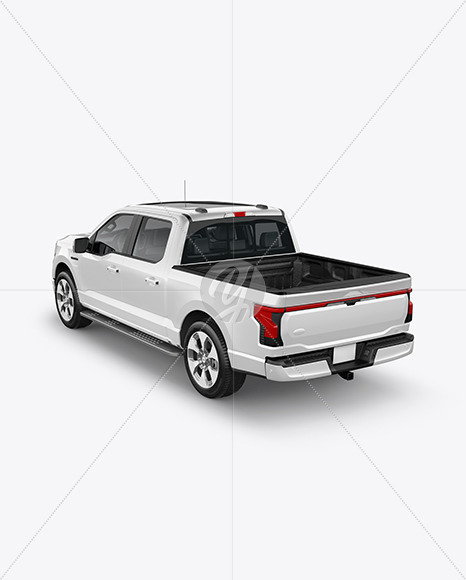 Pickup Truck Mockup - Back Half Side View