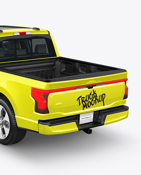 Pickup Truck Mockup - Back Half Side View