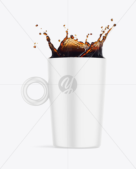 Matte Mug w/ Coffee Splash Mockup