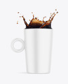 Matte Mug w/ Coffee Splash Mockup