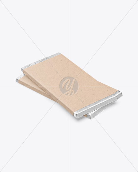 Two Chocolate Bars in Kraft Packaging Mockup