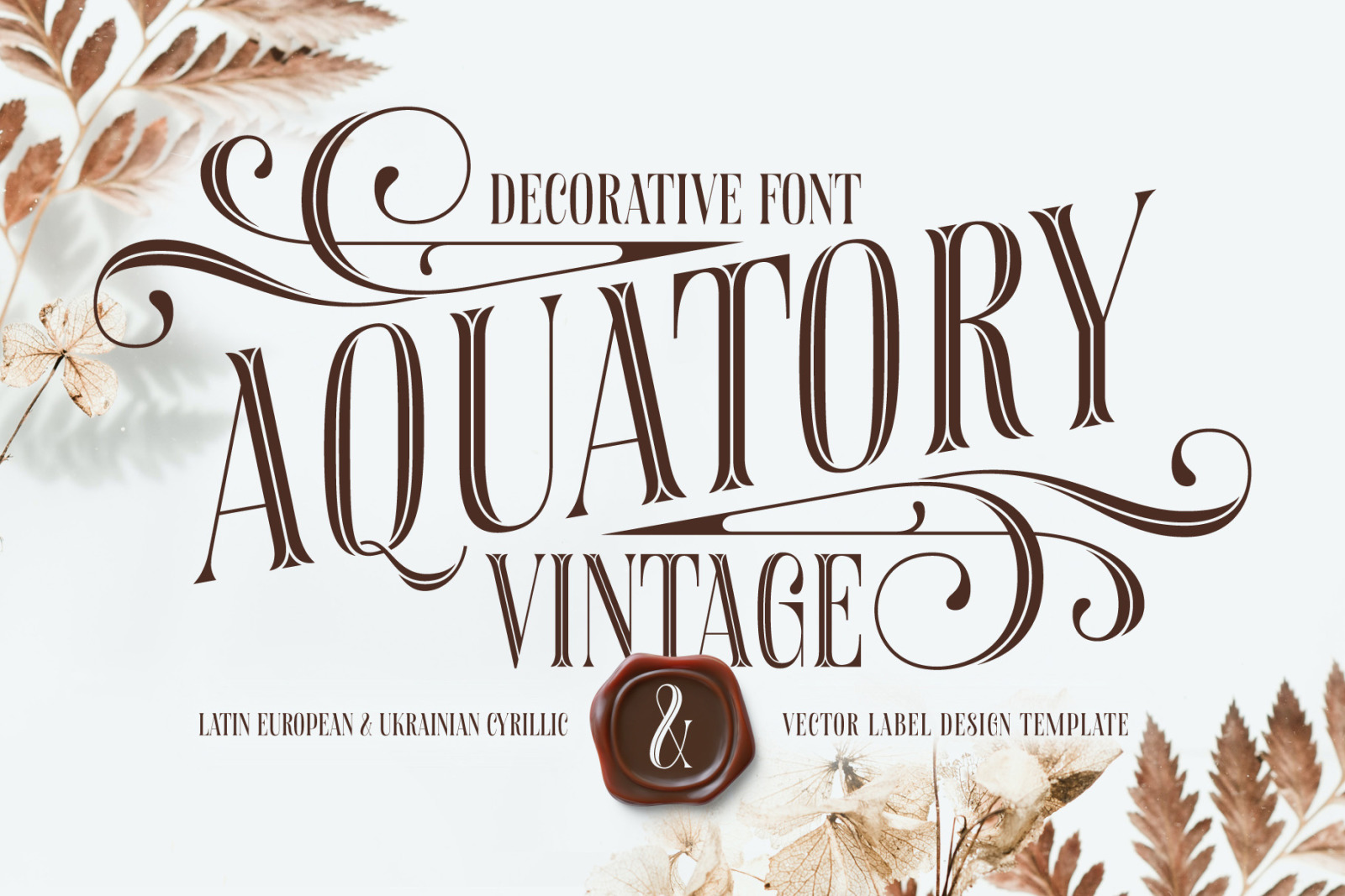 Aquatory Vintage Font and Template. Aquatory Vintage Font and Template.